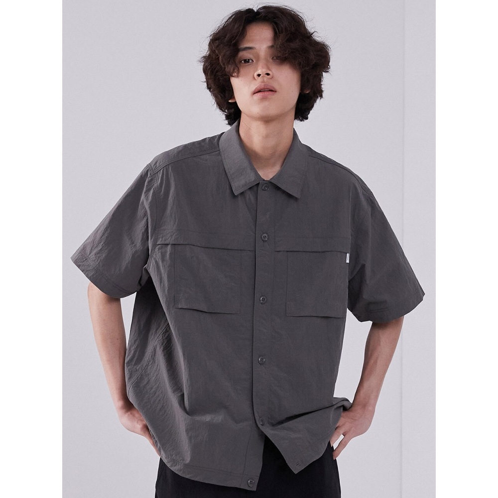 カバーナット 24SS ナイロンパーティグシャツグレー