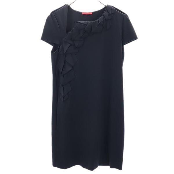 フリル 半袖 ジャージ フリル ワンピース 1 ブラック レディース