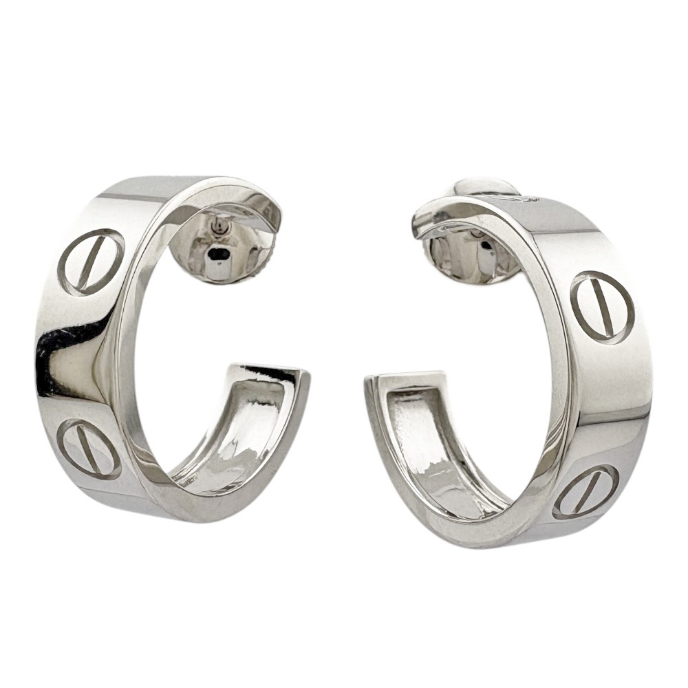カルティエ ラブ ピアス 18金 K18ホワイトゴールド CARTIER 中古 美品