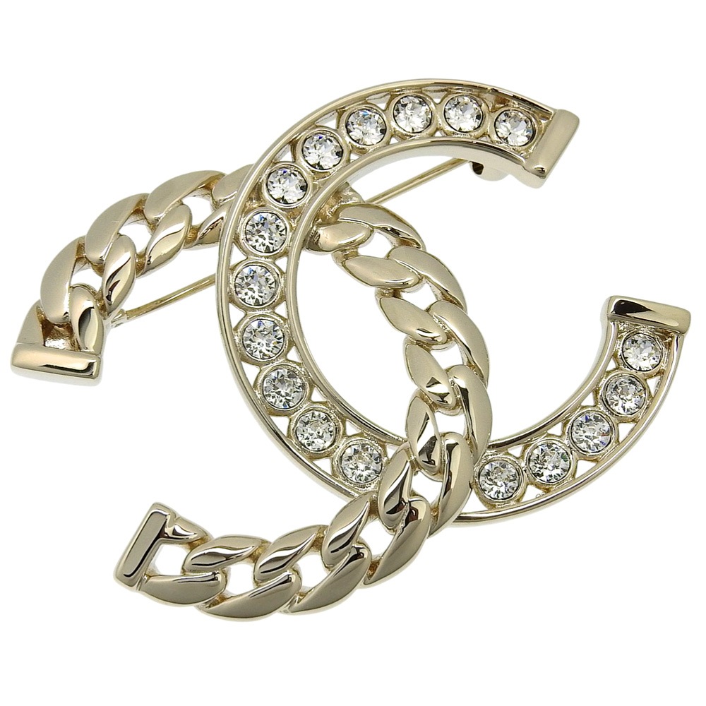 ココマーク ABD111 B16035 ブローチ 金属製 ラインストーン シャンパンゴールド 約18g レディース 中古品 A+ランク 59,400円