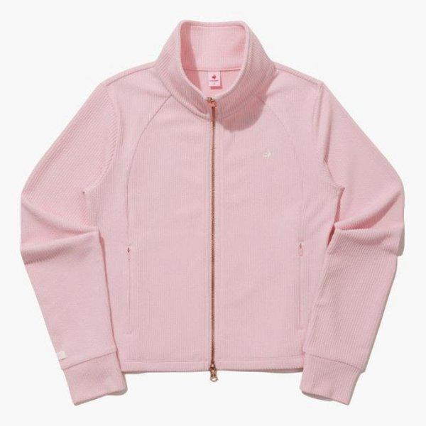 ジャケット JQS QQ122OFT22-LPK ウーマンズ スプリング コテ スリムフィット ジップアップ / LIGHT PINK
