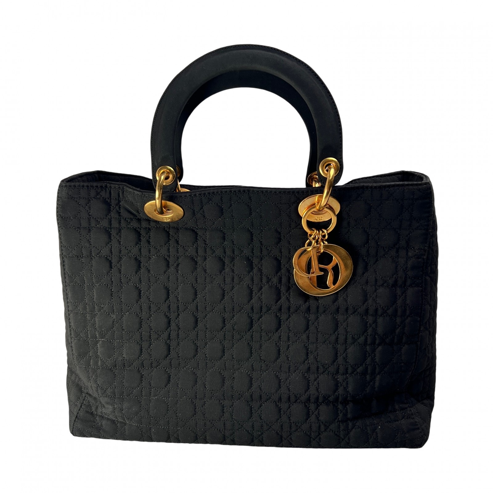 DIOR ディオール カナージュ キャンバス ハンドバッグ 黒 A-13452