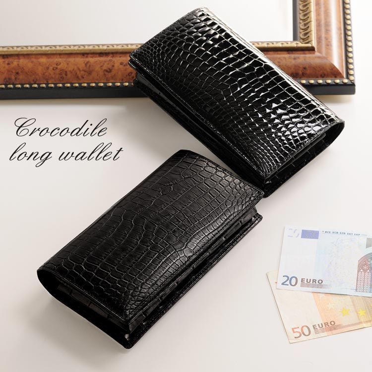 クロコダイルレザー日本製束入れ無双