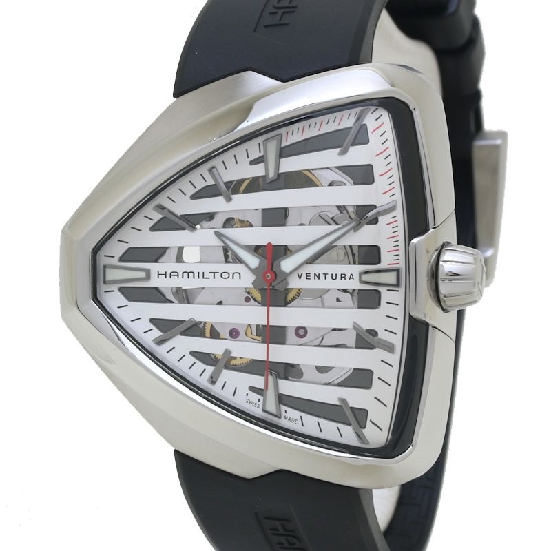 ベンチュラ エルヴィス80 H24555381 H245550【磨き済】ステンレススチール xラバー メンズ /39917【中古】【腕時計】