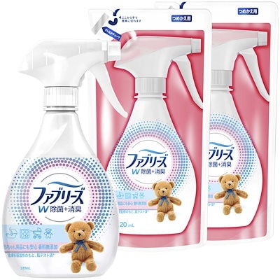 他サイト： ファブリーズ 【まとめ買い】 除菌消臭スプレー 布用 香料無添加 本体 370mL+詰め替え 320mLX2個の商品画像