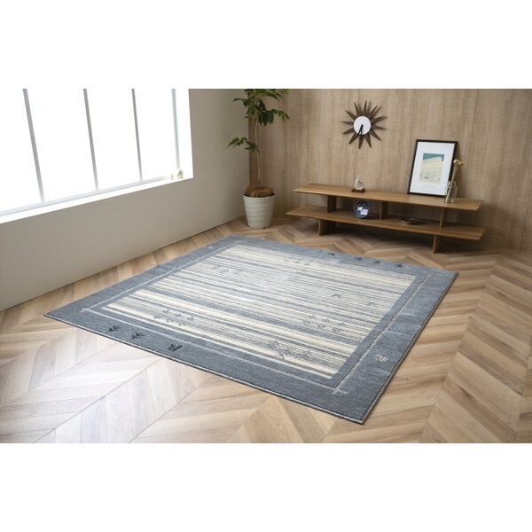 1341440131903 ロキ 正方形 GRY 190×190 グレー カーペット メーカー直送