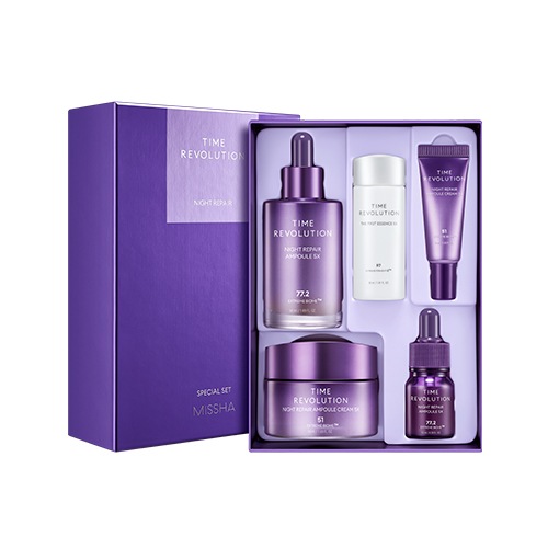 タイムレボリューション ナイトリペア2種企画セット 50ml+10ml+50ml+10ml+30ml :: アンプル / 保湿 / ハリ / キメ