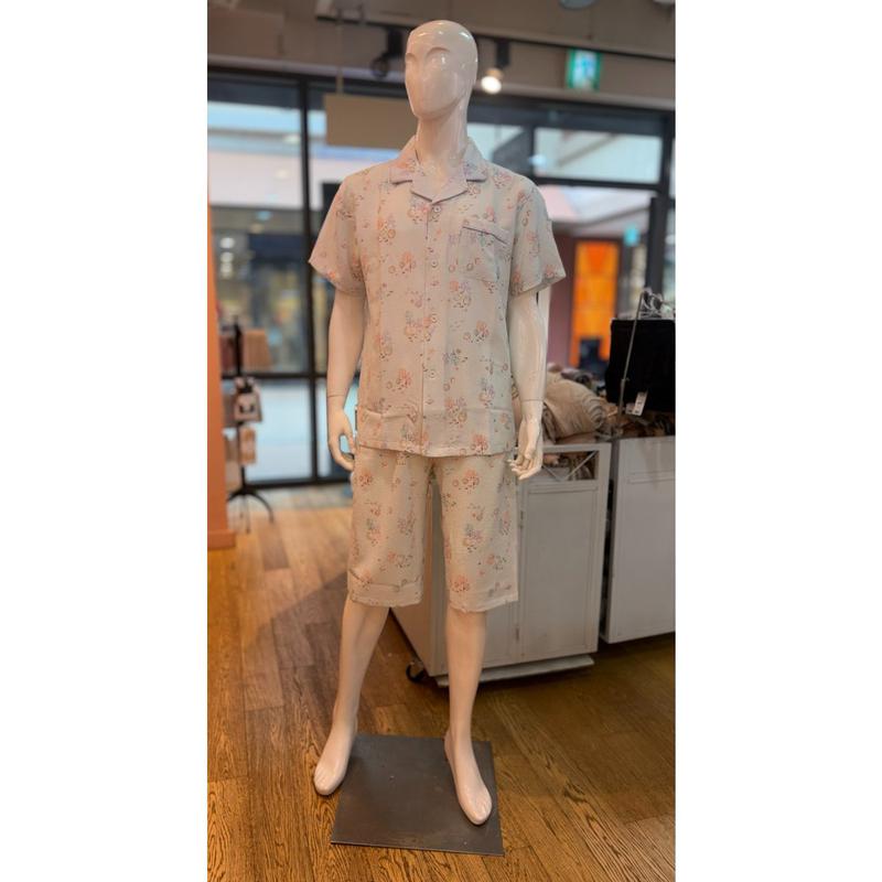 [坡州店] ポリプリーツ貝殻ナ염 男性パジャマセット MP8854B