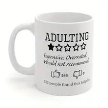 面白いコーヒーマグお勧めしませんセラミックコーヒーティーマグ両親大人用 (11オンスホワイト) レストラン/カフェ用