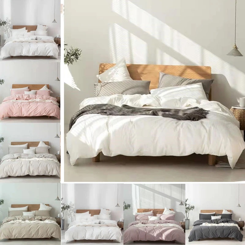 布団カバー3点　4点セット　シングル　セミダブル　ダブル　北欧　綿　チェック柄　オシャレ