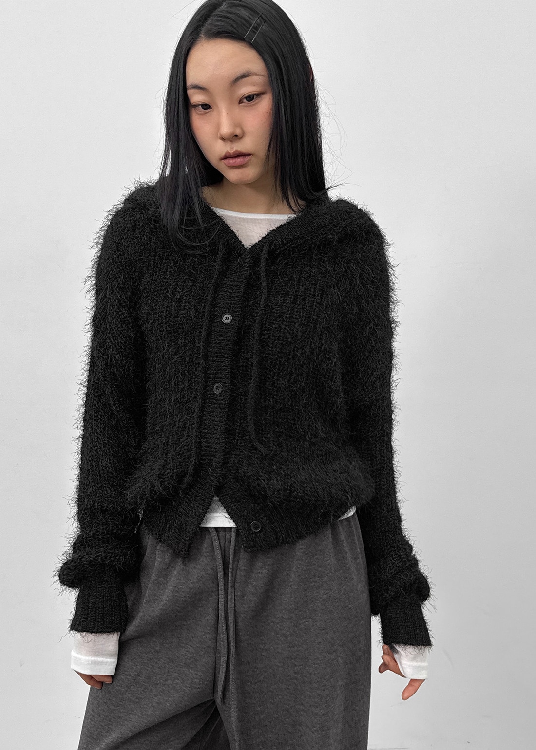 Bune Bugle Knit Hooded Cardigan