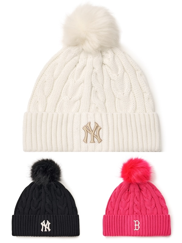 3ABNVM346韓国限定販売 冬の新商品 ベーシック ポンポン ミッドヴィーニ ニューヨーク ヤンキース