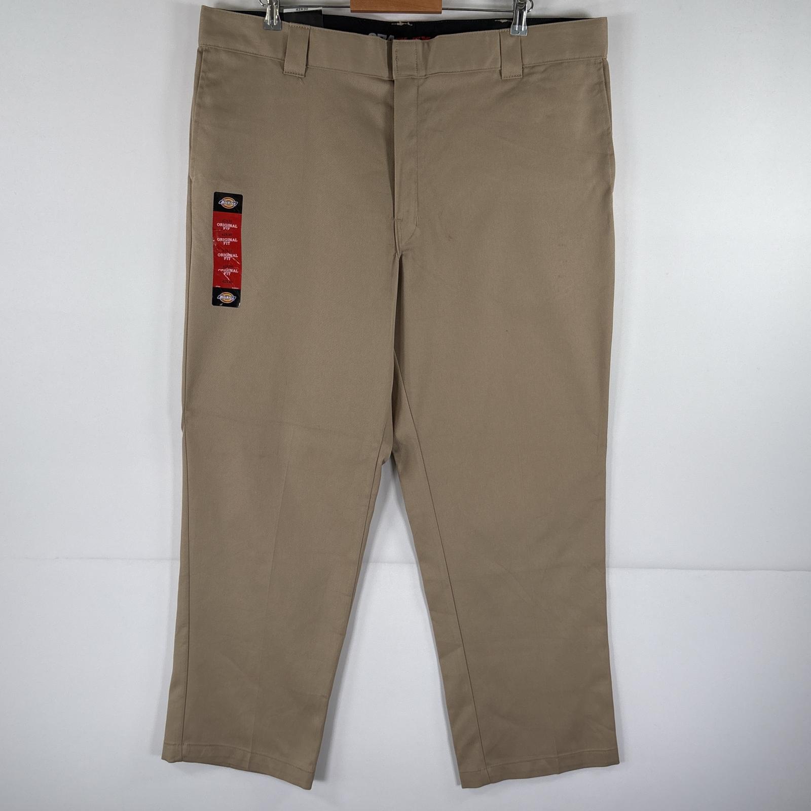 古着 美品 ワークパンツ 874 デッドストック タグ付き 大きいサイズ ストレート ワンポイント w42 L30 ベージュ系 メンズ