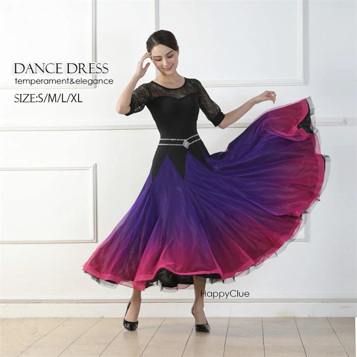 ダンス専門服 競技着 舞台演出 ダンス衣装 社交ダンス レディース 30代40代 ロングドレス 大きい裾 おしゃれ 舞台衣装 上品 ダンスウエア 練習着 ラテンダンス タンゴ モダンダンス イベント