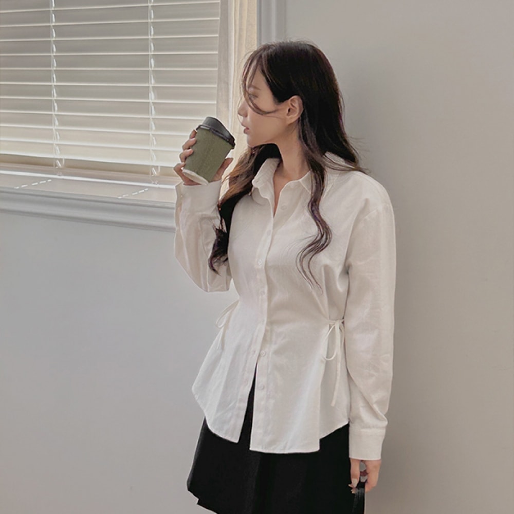 (JSTYLEのイーブレット) イーブレットクリーフピーチ起毛リボンシャツ JSTYLE