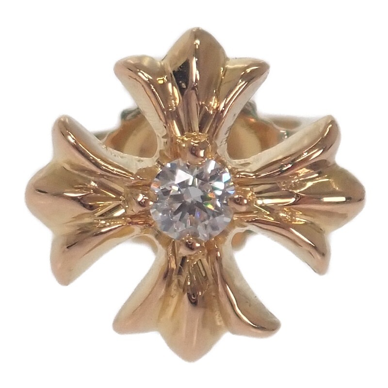 【CHROME HEARTS】 CH プラス スタッド 片耳 2378-304-6020-9100 ピアス ダイヤモンド K22イエローゴールド メンズ レディース