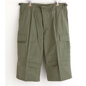 アメリカ軍 BDU クロップドカーゴパンツ /迷彩服パンツ Sサイズ リップストップ オリーブ レプリカ