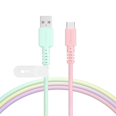 他サイト： MOTTERU　グラデーションケーブル 急速充電 データ転送対応 USB-A to USB-C 1m カラバリ全2色 2年保証　MOT-SCBACG100-SEの商品画像