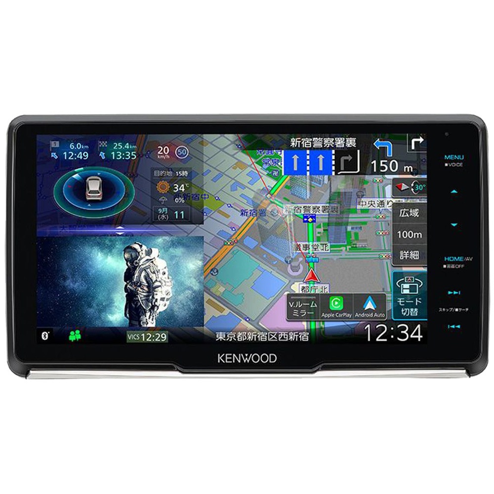 ケンウッド 9V型フローティングAVナビゲーション(Apple CarPlay/Android Auto対応/音声操作対応/地上デジタルTVチューナー内蔵/HDパネル搭載) MDVM911HDF