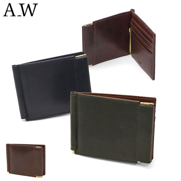 マネークリップ 財布 メンズ レディース ブランド カード 小銭入れ付き 本革 革 レザー カード入れ 小銭入れ シンプル スリム 薄い 丈夫 二つ折り コンパクト ミニ財布 札ばさみ AP-006