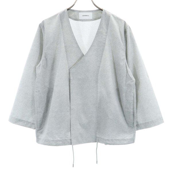 未使用 日本製 カラーレス ジャケット S グレー ノーカラー 作務衣型 メンズ
