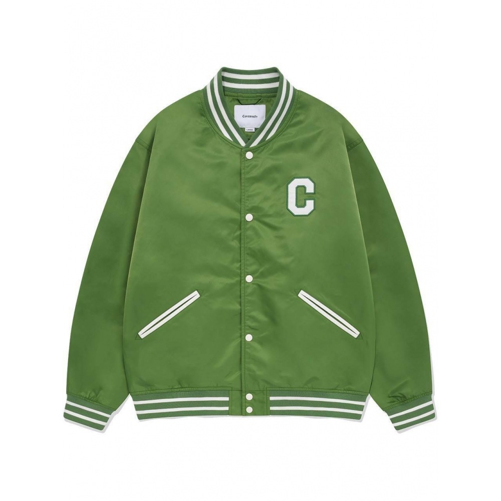 COVERNAT C ロゴバーシティジャケットアップルグリーン