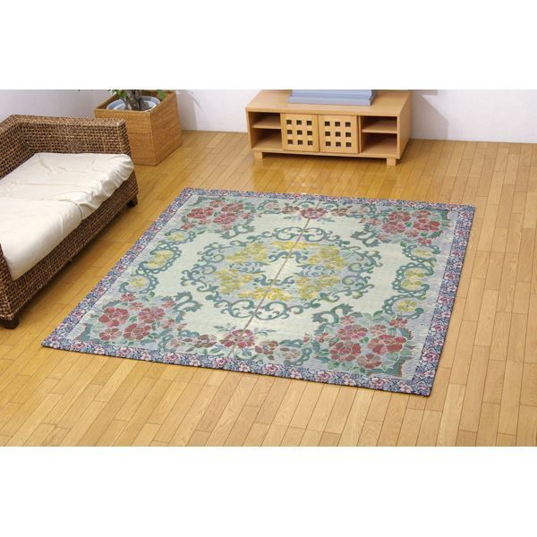 い草ラグカーペット 『DxロザンヌNF』 約191x191cm（裏：不織布）