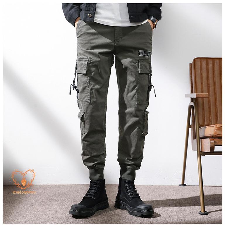 ジョガーパンツ テーパードパンツ カーゴパンツ 多ポケット メンズ ワンポイント ストリート ワークパンツ おしゃれ きれいめ 作業着 秋服 冬服 ボトムス