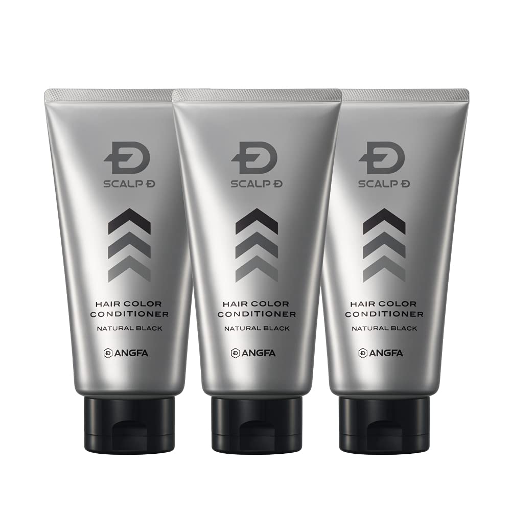 白髪染め メンズ スカルプD ヘアカラーコンディショナー ナチュラルブラック 3本セット 150g 男性用 アンファー ANGFA
