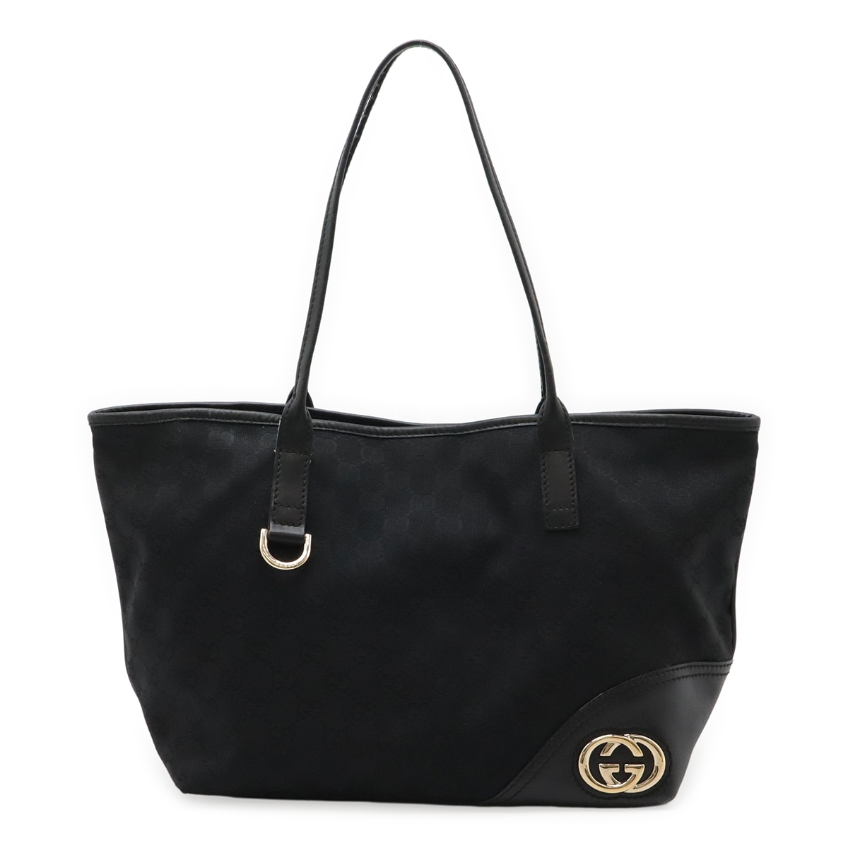 GGキャンバス GG柄 ニューブリット トートバッグ ショルダーバッグ 肩掛け セミショルダー レザー ブラック 黒 ゴールド金具 16994