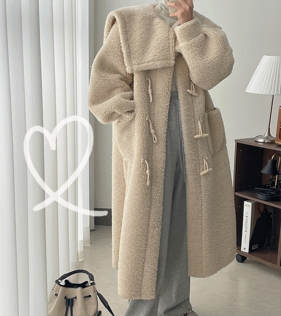 [アーリーウィンター/ 元祖フィット！] ソフトボア セーラー ダッフル トッポッキ ロングムートン (2color)