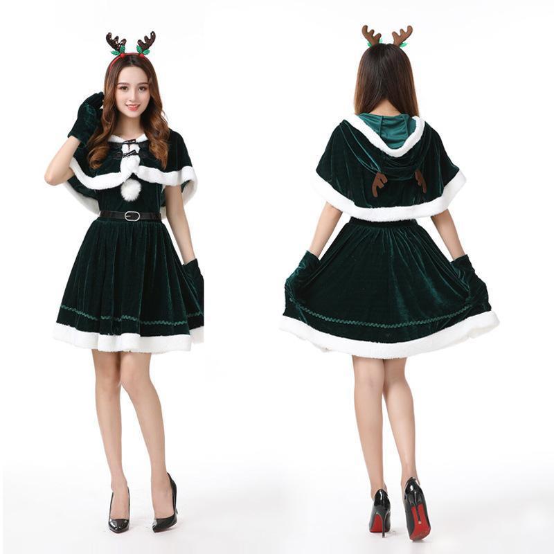 激安販売！クリスマス コスプレ レディーストナカイ サンタ 衣装クリスマス コスチューム サンタクロース コスプレ サンタコスチューム ワンピース ロング 大 人用衣装