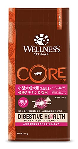コアダイジェスティブヘルス 消化器ケアドッグフード小型犬成犬用(1歳以上)骨抜きチキン&玄米1.8kg 5,188円