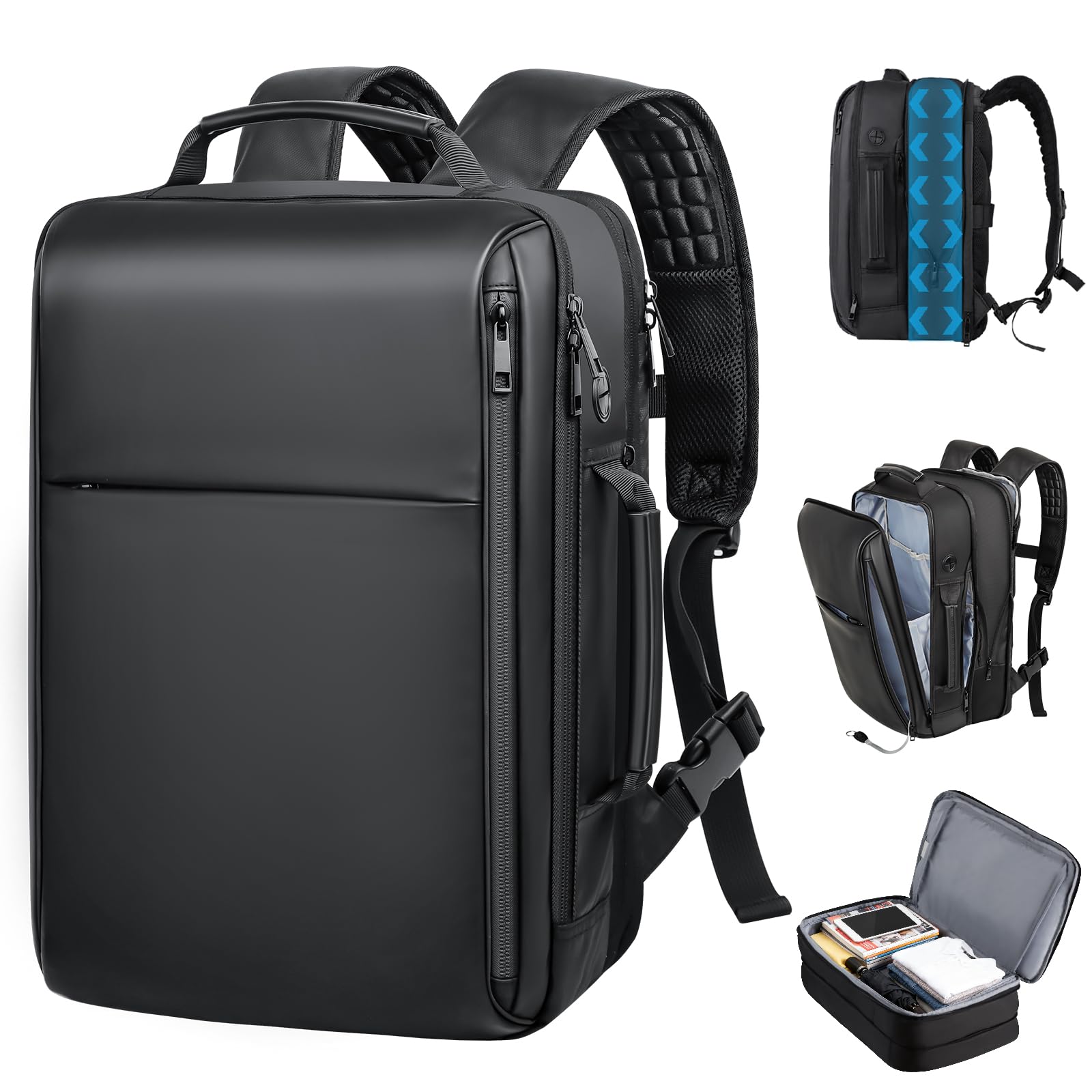 [MXYOO] リュック ビジネスリュック メンズ 【2026新登場 拡張可能 180度フルオープン】 ビジネスバッグ 大容量 3way マチ拡張 17.3インチ PCリュック バックパック 防水 多