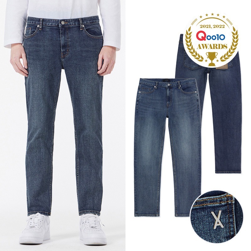 Slim Crop Fitシグネチャースタッドスリムクロップフィットデニムパンツ