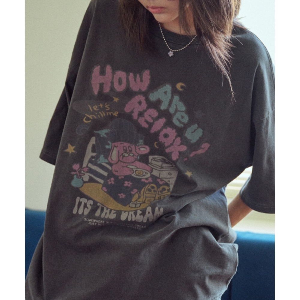CPGN STUDIO リラックスホッピーピグメントショートスリーブ T シャツスモークブラック