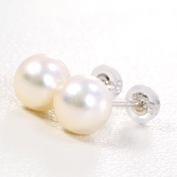 K14 14金 WG ホワイトゴールド ピアス パール 約1.3g ジュエリー 中古