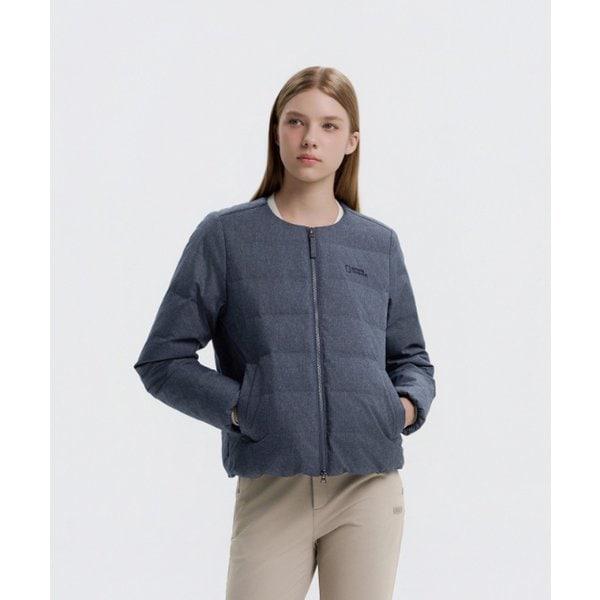 N254WDW021 女性 ヘロン Uネック 軽量 グース ダウン ジャンパー INDIGO