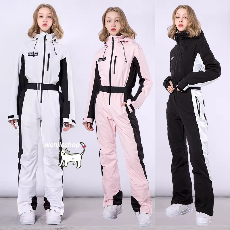 （1～3日で出荷）スノーボードウェア つなぎ 上下セット レディース スキーウェア オールインワン パンツ 韓国風 スノボウェア 防水 防寒防雪保温防風通気