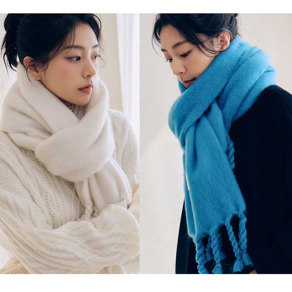 [DRAWFIT WOMEN]韓国人気BOLD KNOTTED LONG MUFFLER [3色]