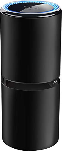 Sugarman 車用空気清浄機 車載 空気清浄機 卓上 小型 イオン発生器 1000万個高密度マイナスイオン USB充電式 2段階風量設定 LEDライト搭載 軽量 静音 タバコ/ほこり/PM2.5/