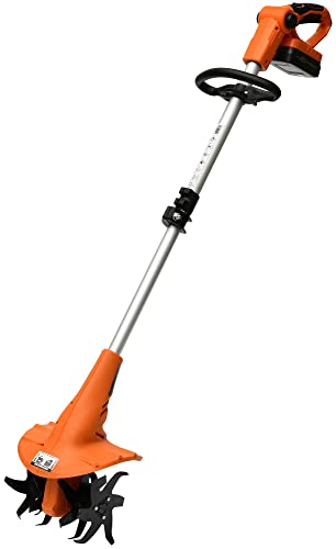 [山善] 18V充電式 コードレス 耕運機 耕幅:200mm 伸縮式ポール 小型 家庭菜園 農業 C