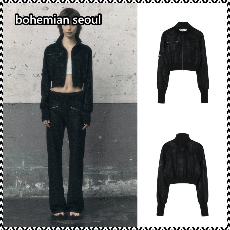 bohemian seoul 24SS PYTHON HIGH NECK CROP ZIP-UP