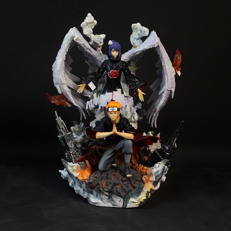 超巨大火影忍者の手は小南佩恩の絆と平和暁組織の置物のおもちゃを作って人にプレゼントします