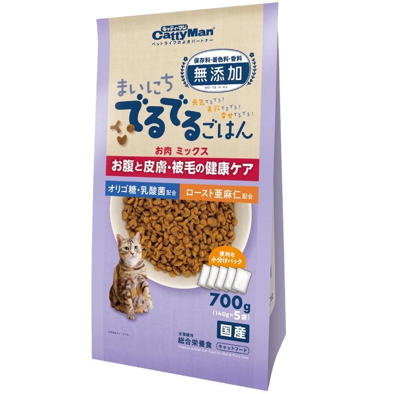 （まとめ買い）まいにちでるでるごはん お腹と皮膚/被毛の健康ケア 猫用 700g 猫用フード [x5]