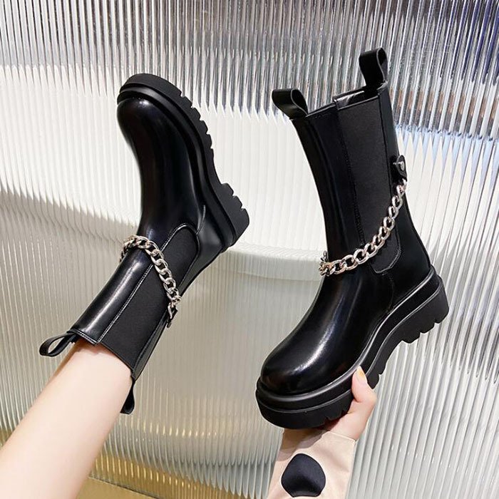 ショートブーツ レディース ワークブーツ ローヒール 厚底 シューズ 靴 無地 カジュアルシューズ