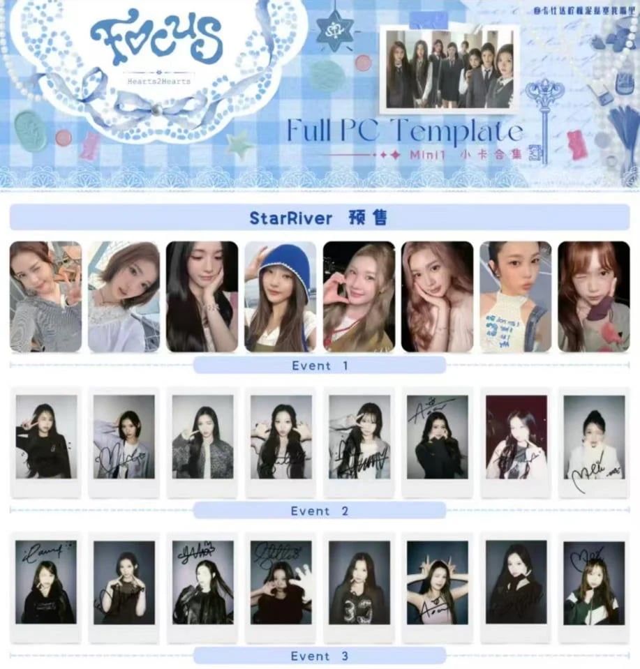 【最短当日発送】正規品 hearts2hearts H2H 中華　mini1 focus 　StarRiver sr 予約 特典/ ポラロイド　全員８枚セット