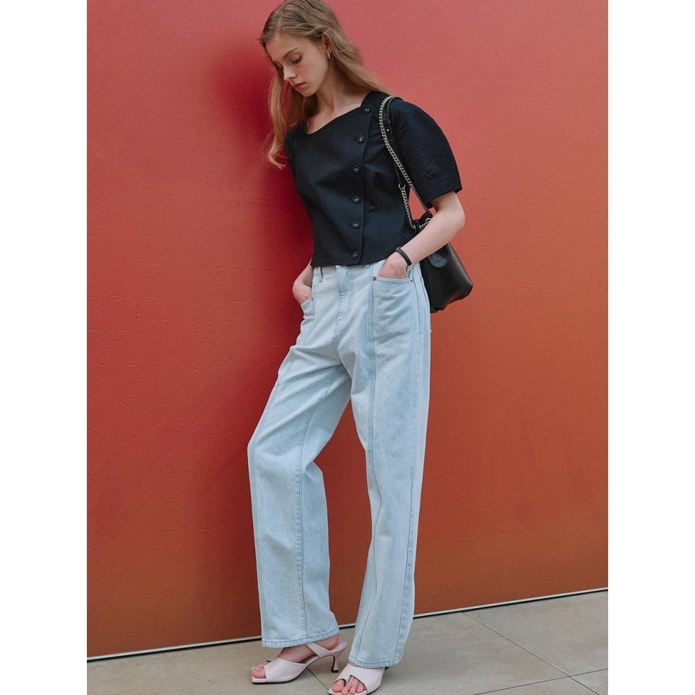 LOEUVRE アイスブルー デニムパンツ SJ3ML249-AM