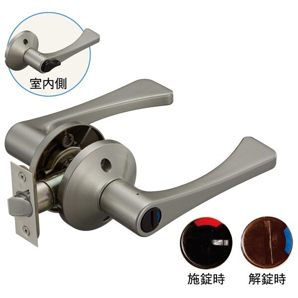 マツ六 7010041 リフォーム用レバーハンドル錠 表示錠(トイレ用)