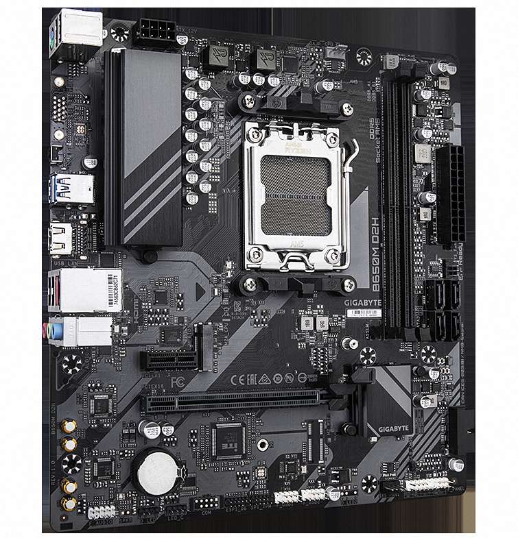 GIGABYTE B650M D2H (rev. 1.0) AMD AM5 DDR5 PCI-E 4.0 x4 M.2 SSD MATX Motherboard